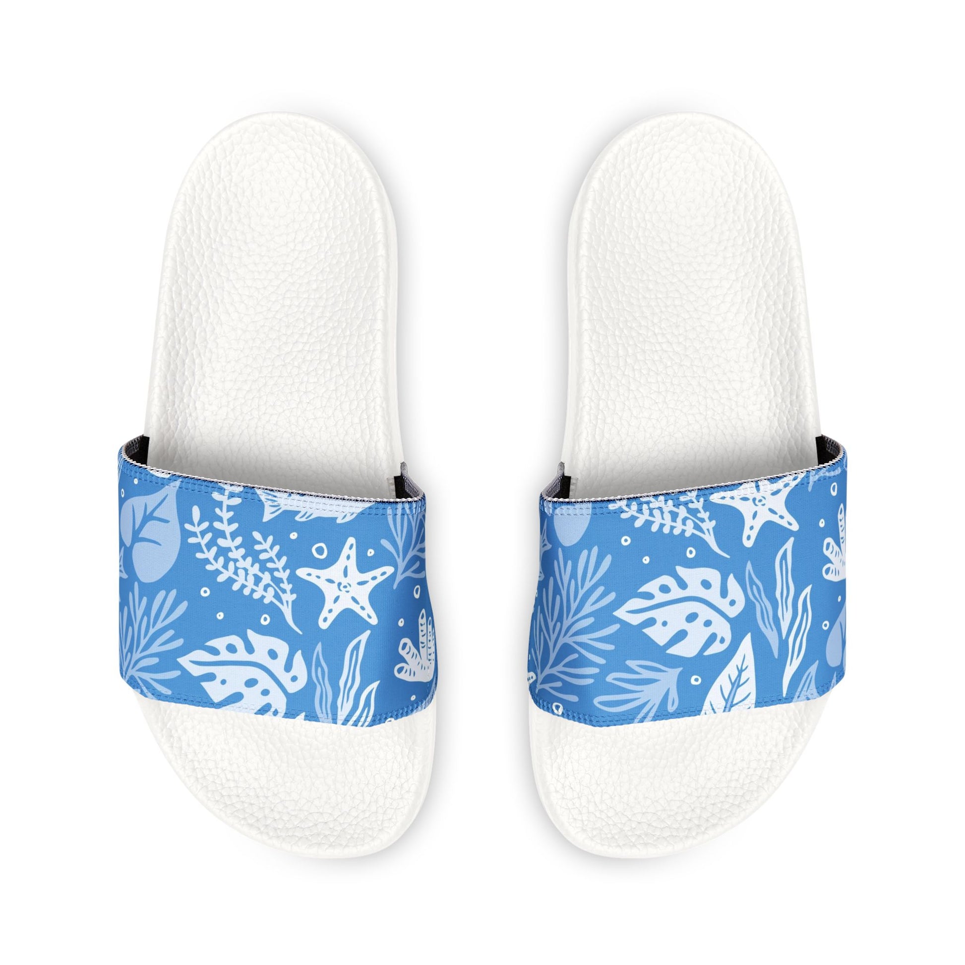 "Marine Marvels: Blue Serenade" Men's Beach Sandals - Island Vibes For Life
