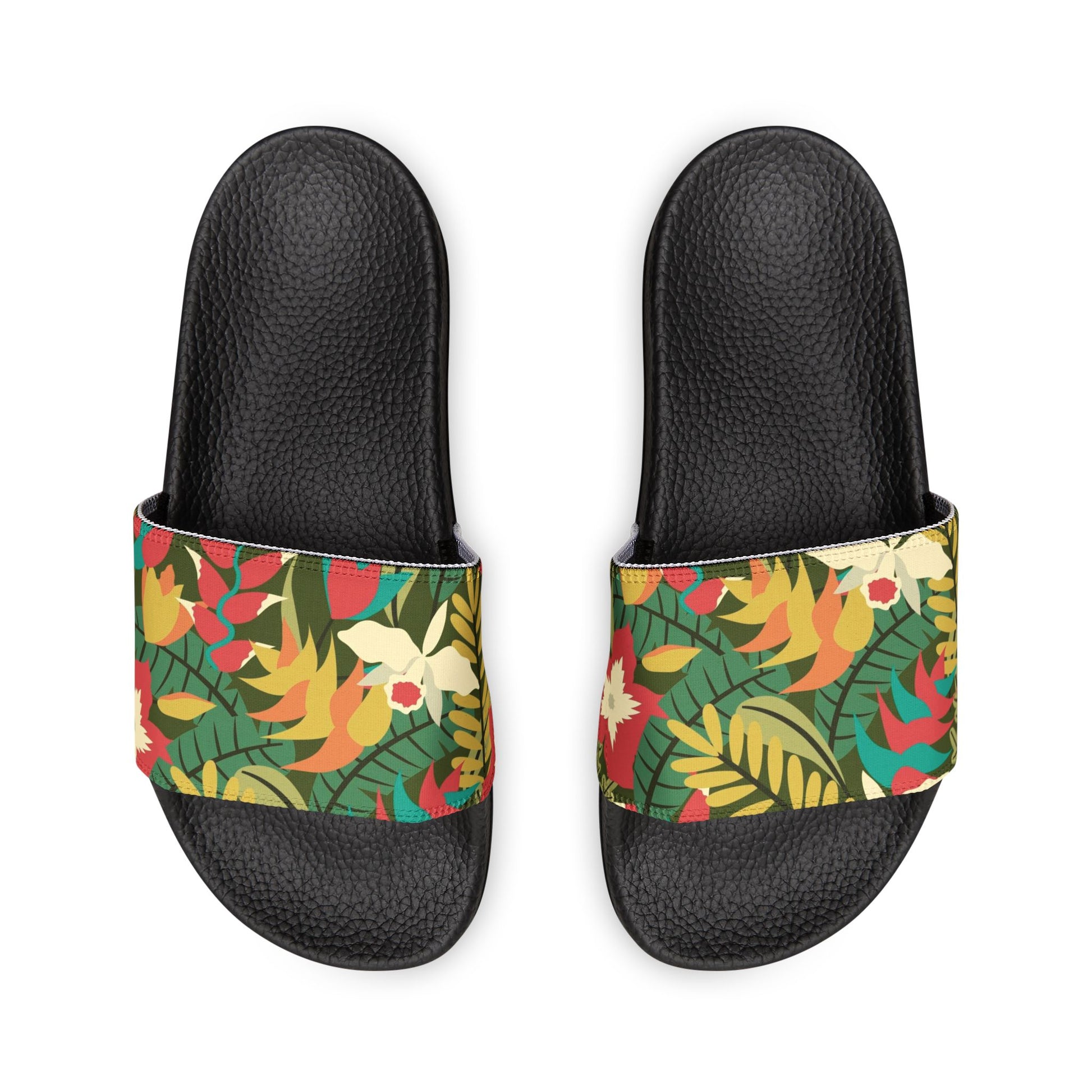 "Verde Vista: A Botanical Fantasy" Men's Beach Sandals - Island Vibes For Life