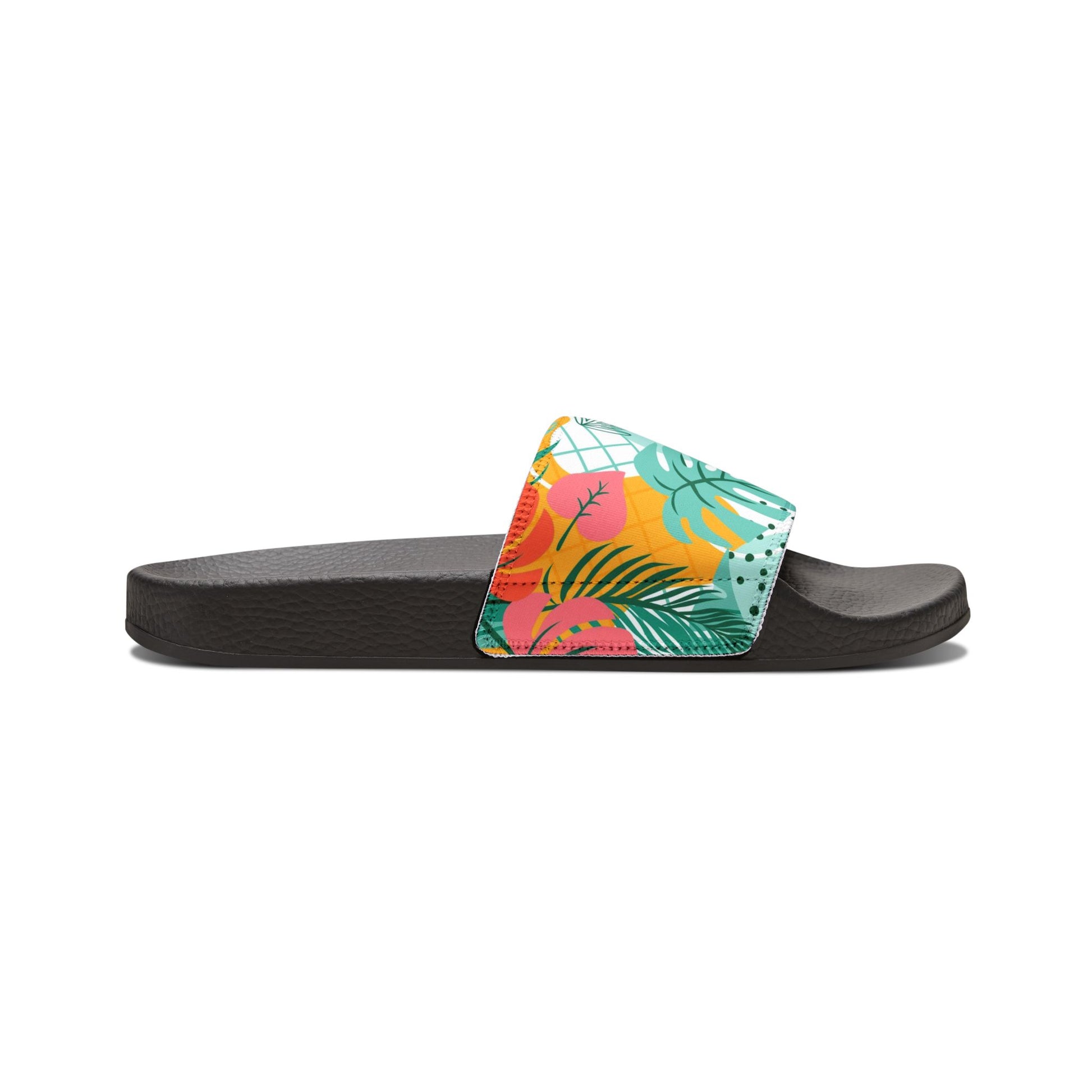 "Island Leaves Kaleidoscope" Men's Beach Sandals - Island Vibes For Life