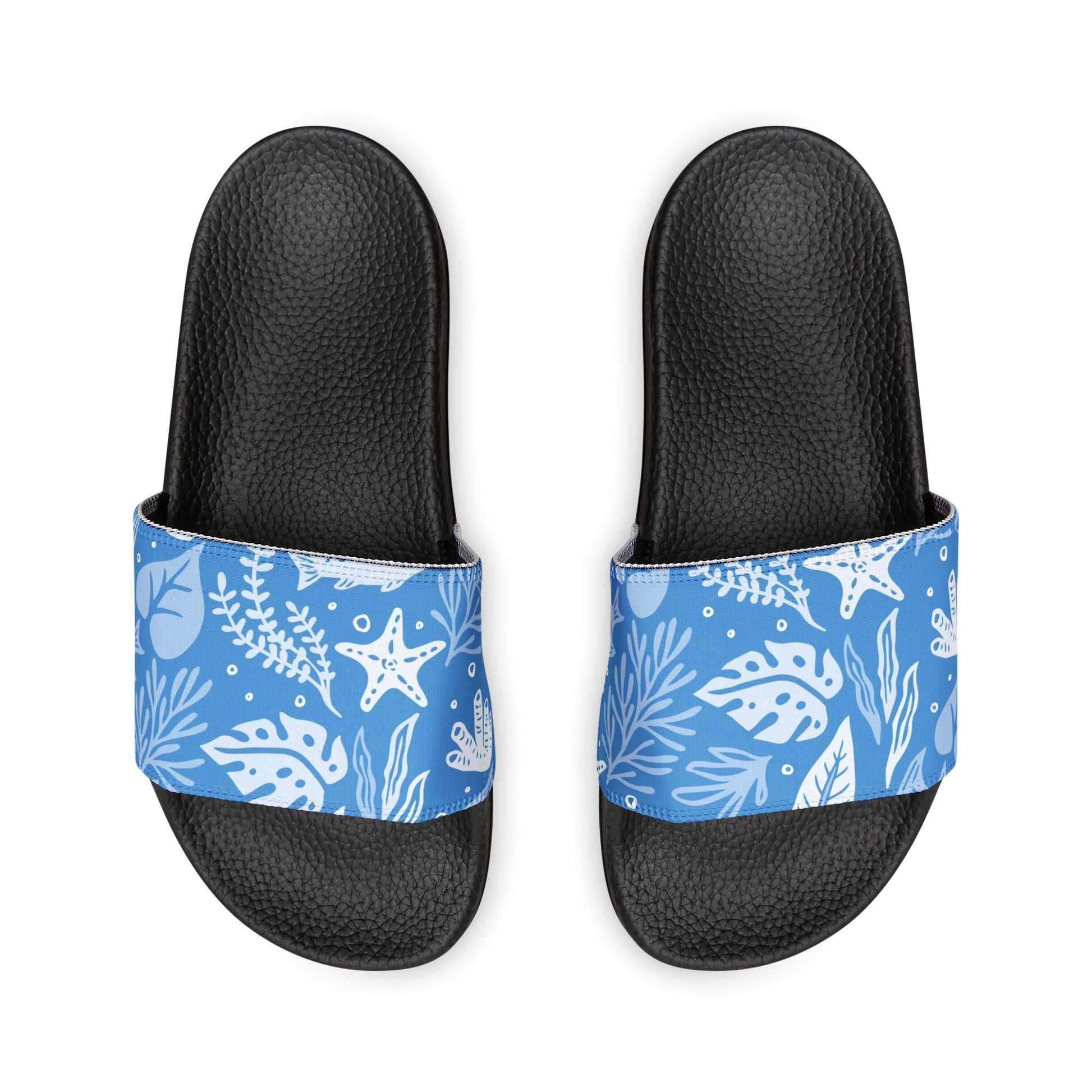 "Marine Marvels: Blue Serenade" Men's Beach Sandals - Island Vibes For Life