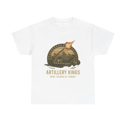 Artillery Kings Tee - Vintage Style Heavy Cotton Shirt, Military Themed Apparel, Gift for Veterans, Casual Wear, Patriotic T-Shirt