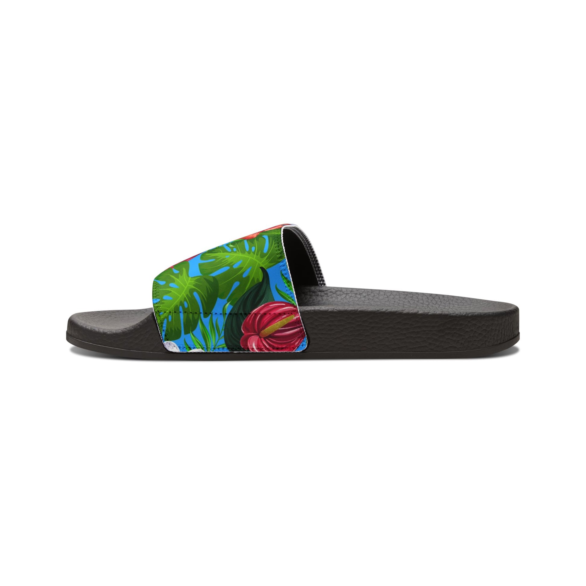 "Jungle Odyssey Hues: Rainforest Expedition" Women's Beach Sandals - Island Vibes For Life