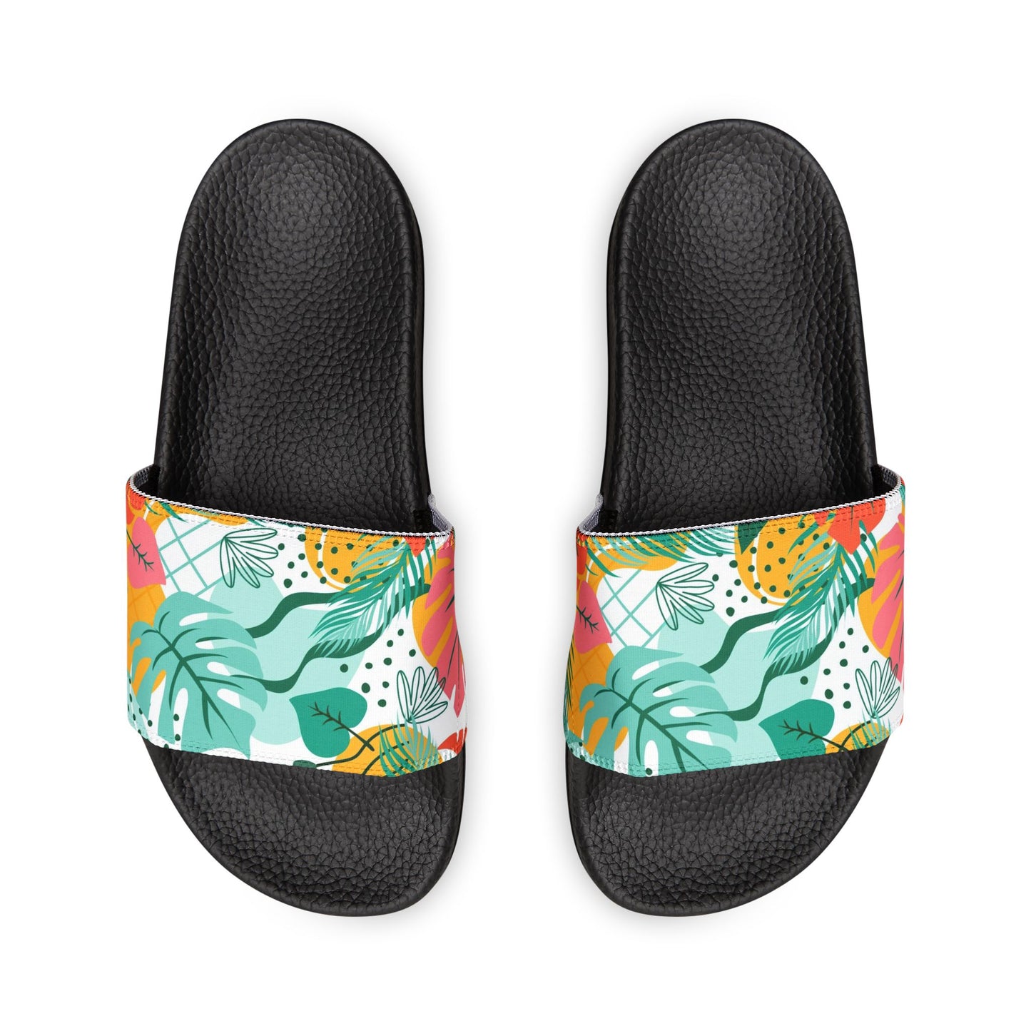"Island Leaves Kaleidoscope" Men's Beach Sandals - Island Vibes For Life