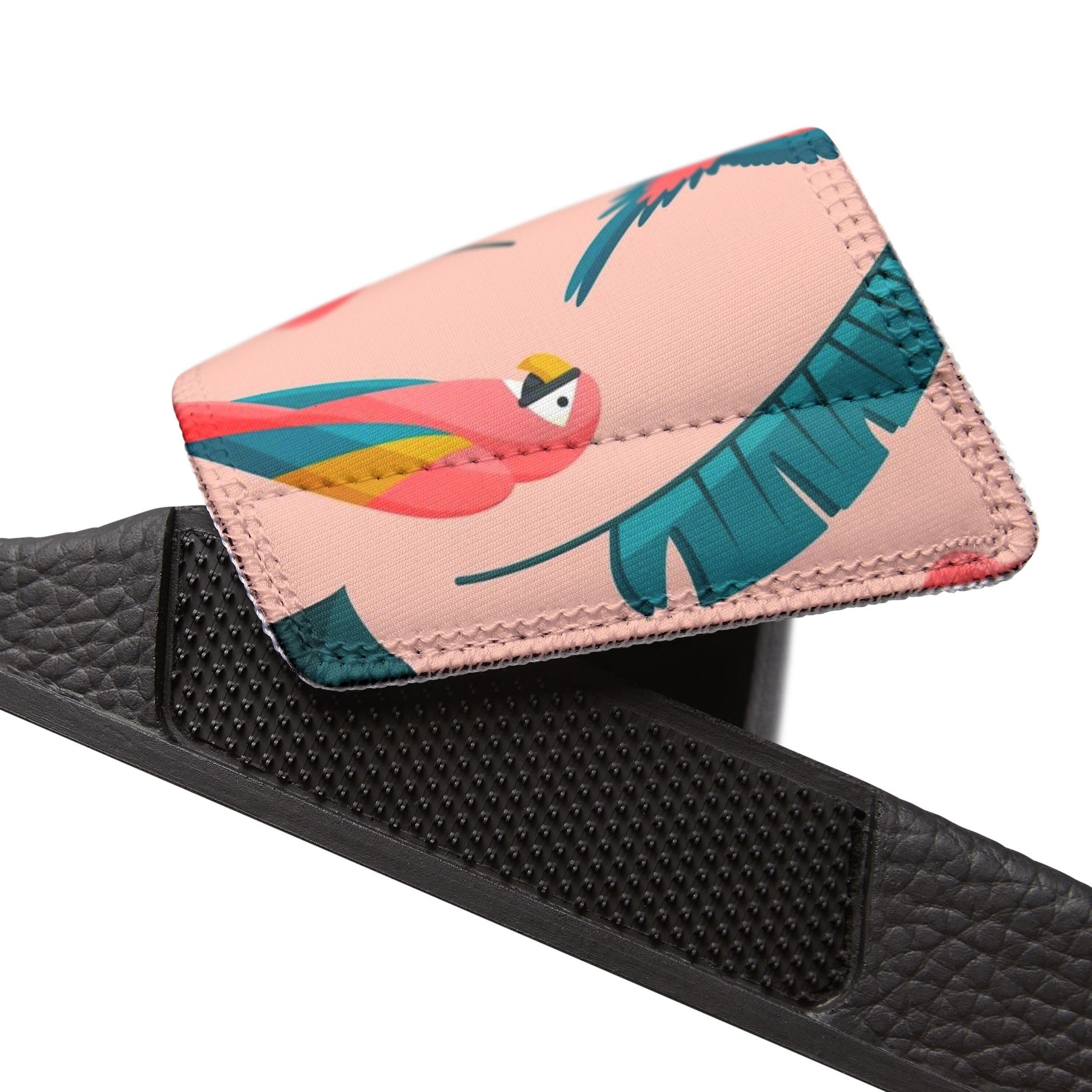 "Colorful Plumage: Pink Paradise" Men's Beach Sandals - Island Vibes For Life