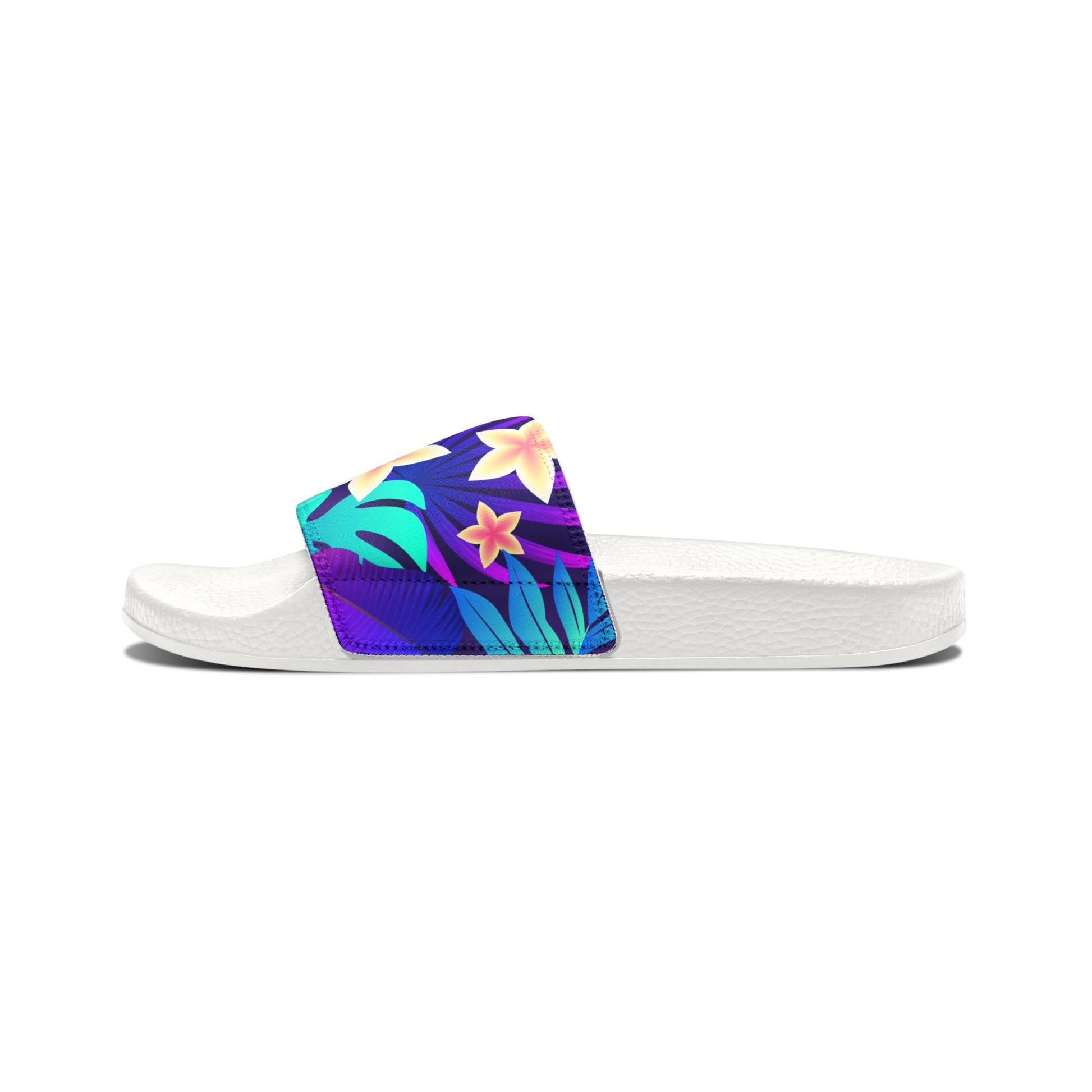 "Purple Paradise Blooms" Men's Beach Sandals - Island Vibes For Life