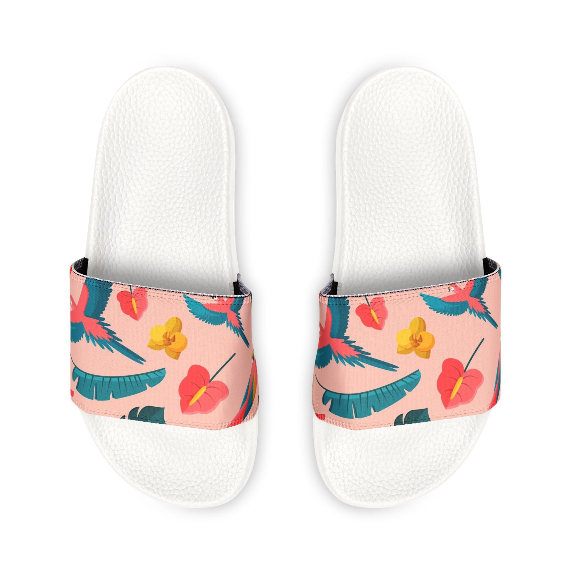"Colorful Plumage: Pink Paradise" Women's Beach Sandals - Island Vibes For Life
