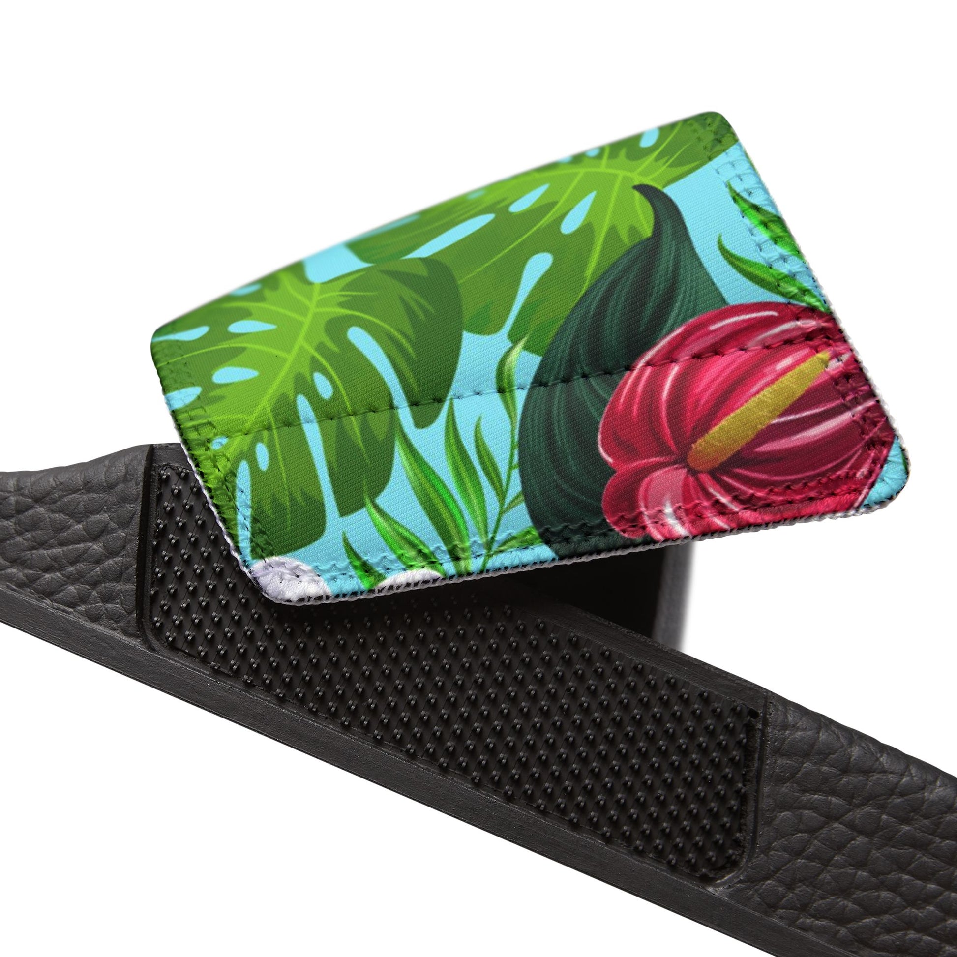 "Jungle Odyssey Hues: Celadon Blue" Women's Beach Sandals - Island Vibes For Life