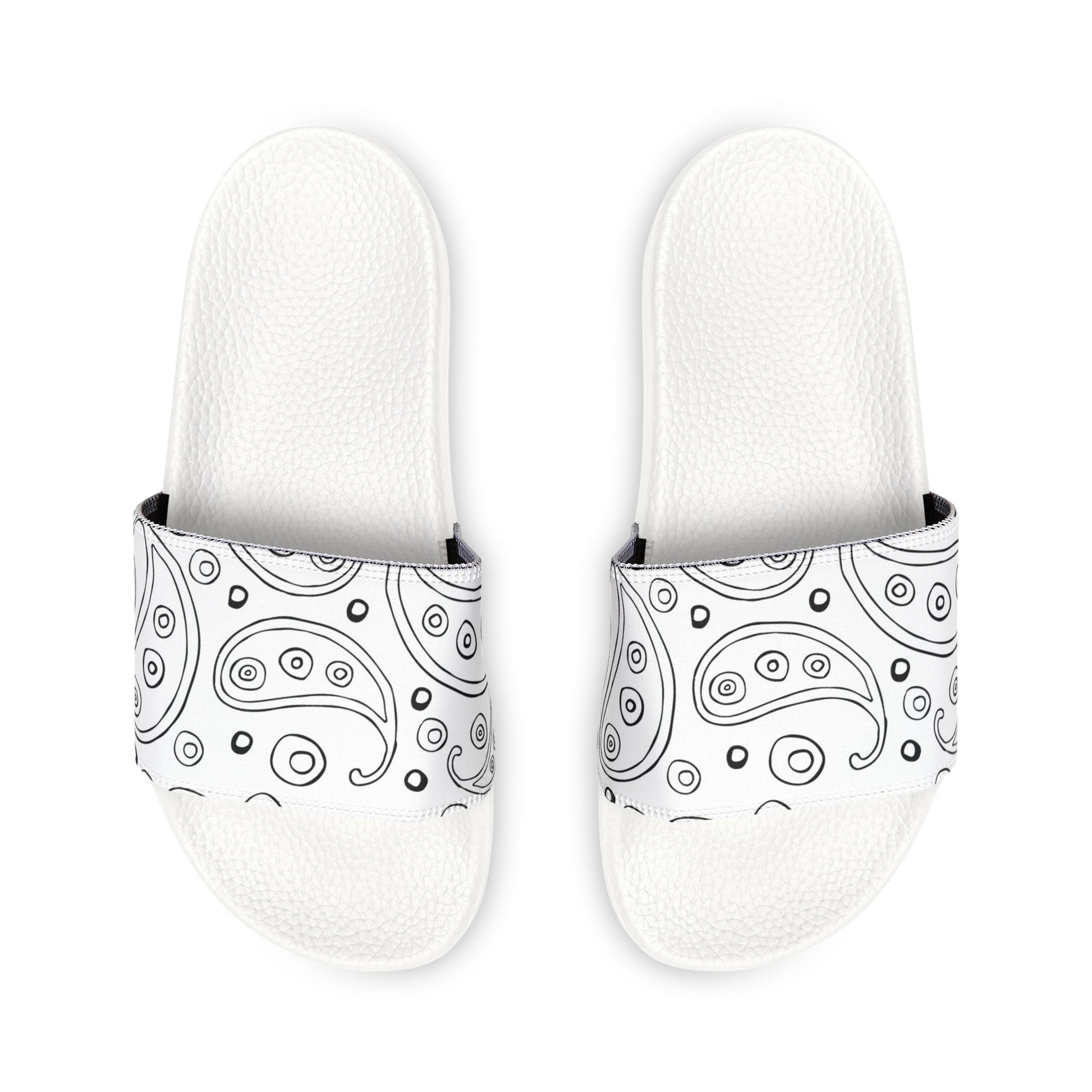 "White Paisley Breeze" Men's Beach Sandals - Island Vibes For Life