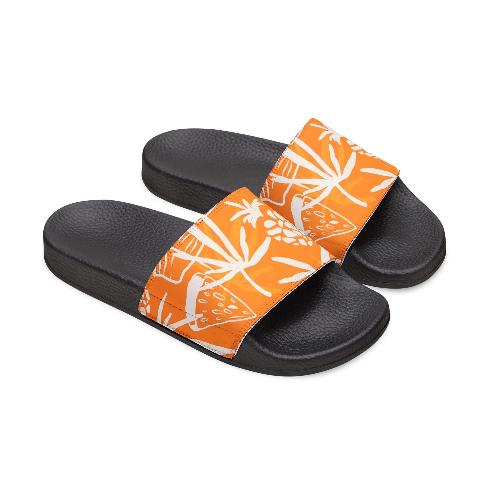 "Orange Pineapple Papaya Fusion" Men's Beach Sandals - Island Vibes For Life