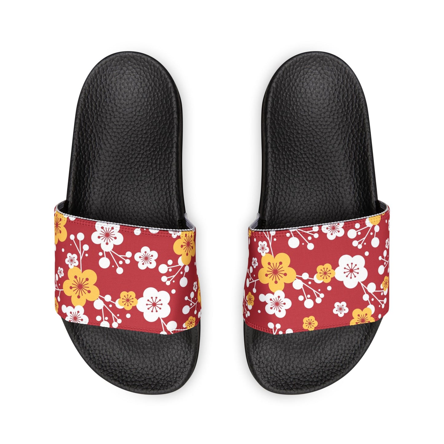 "Plum Crazy: a Floral Design" Men's Beach Sandals - Island Vibes For Life