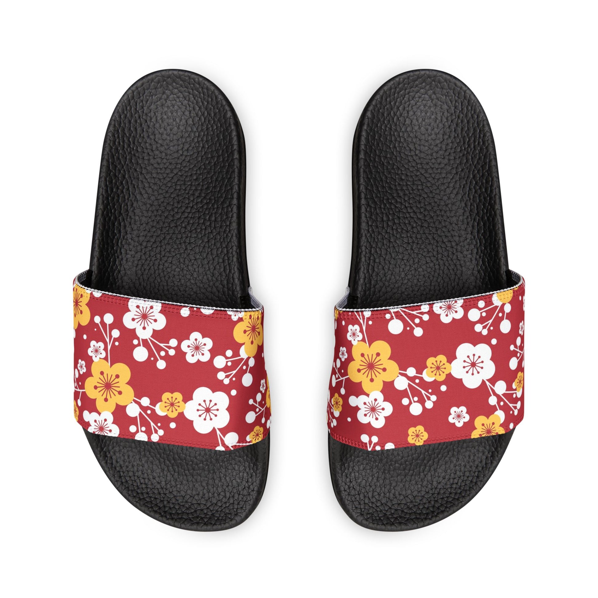 "Plum Crazy: a Floral Design"  Men's Beach Sandals - Island Vibes For Life