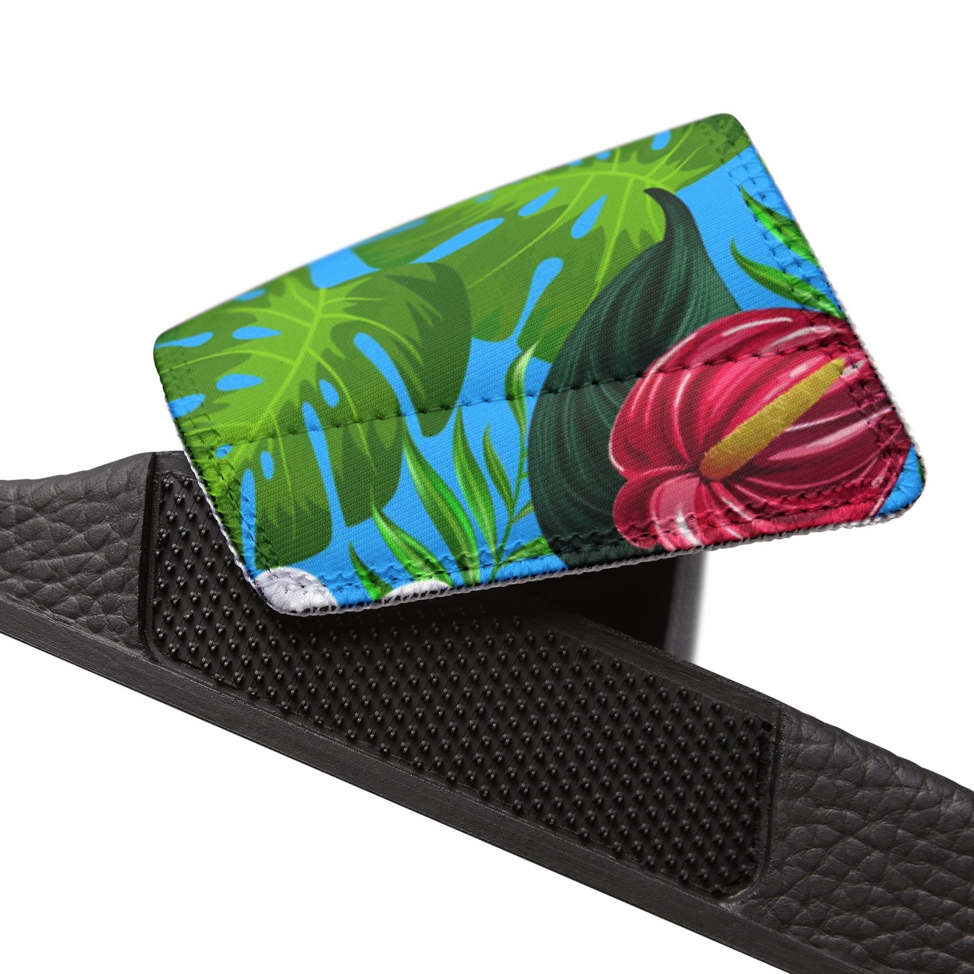 "Jungle Odyssey Hues: Rainforest Expedition" Men's Beach Sandals - Island Vibes For Life