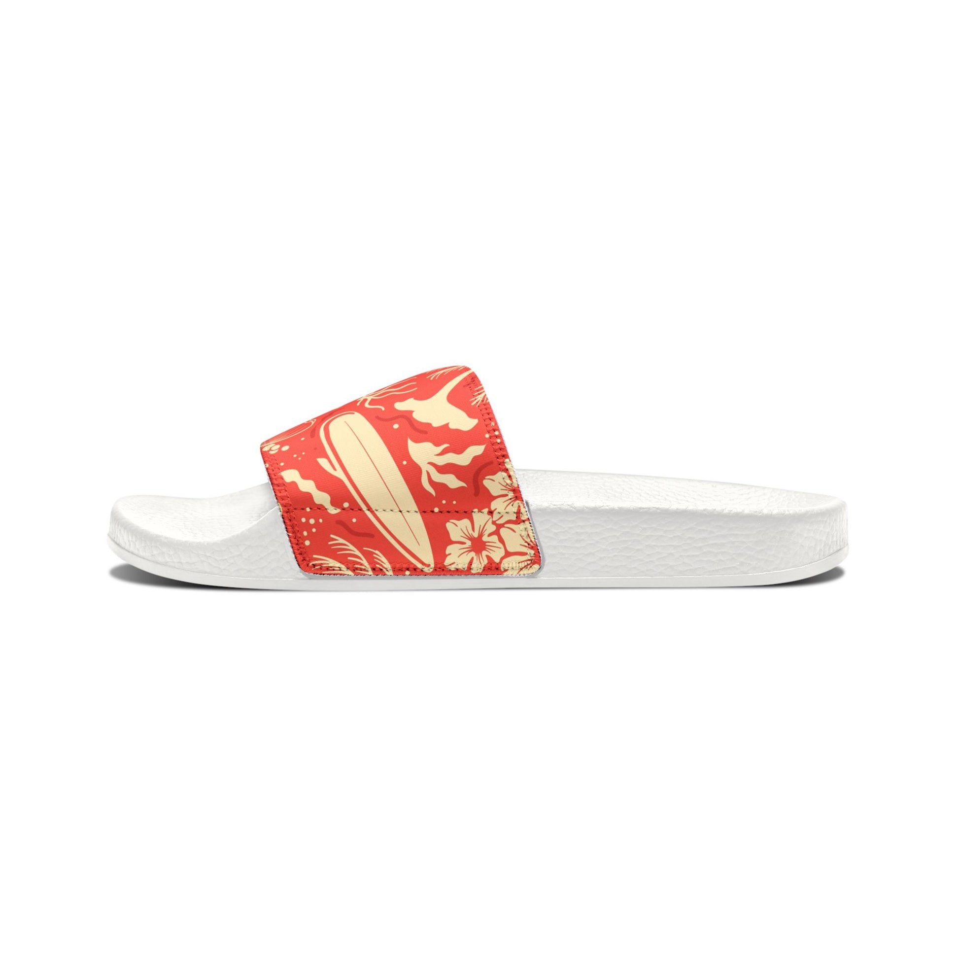 "Tropical Radiance in Red" Men's Beach Sandals - Island Vibes For Life
