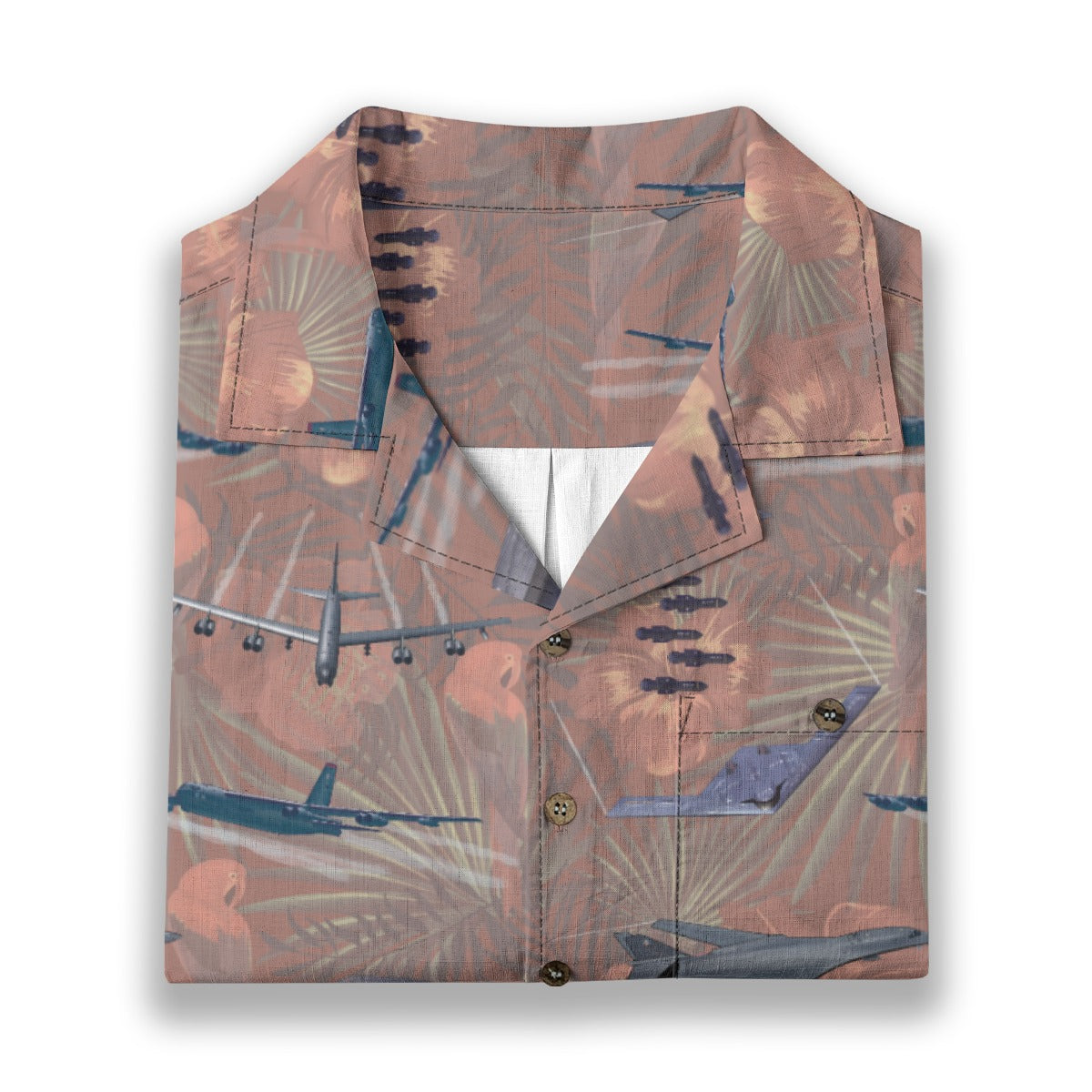 "USAF Bombers" Tribute Hawaiian Shirt, Beige 100% Cotton!