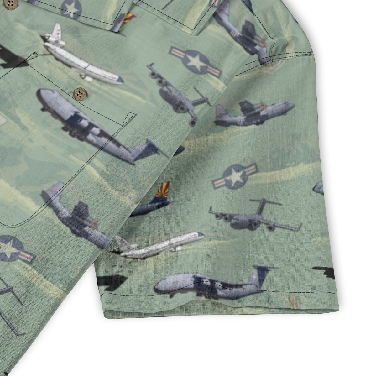 "Air Mobility Command " Tribute Hawaiian Shirt, Green 100% Cotton!