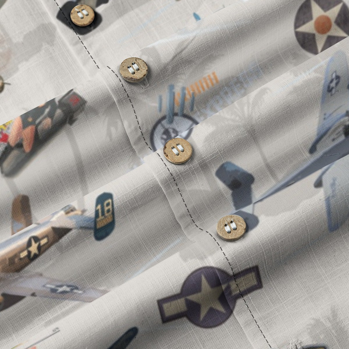 "B-25 Mitchell Tribute" Hawaiian Shirt 100%  Cotton - White