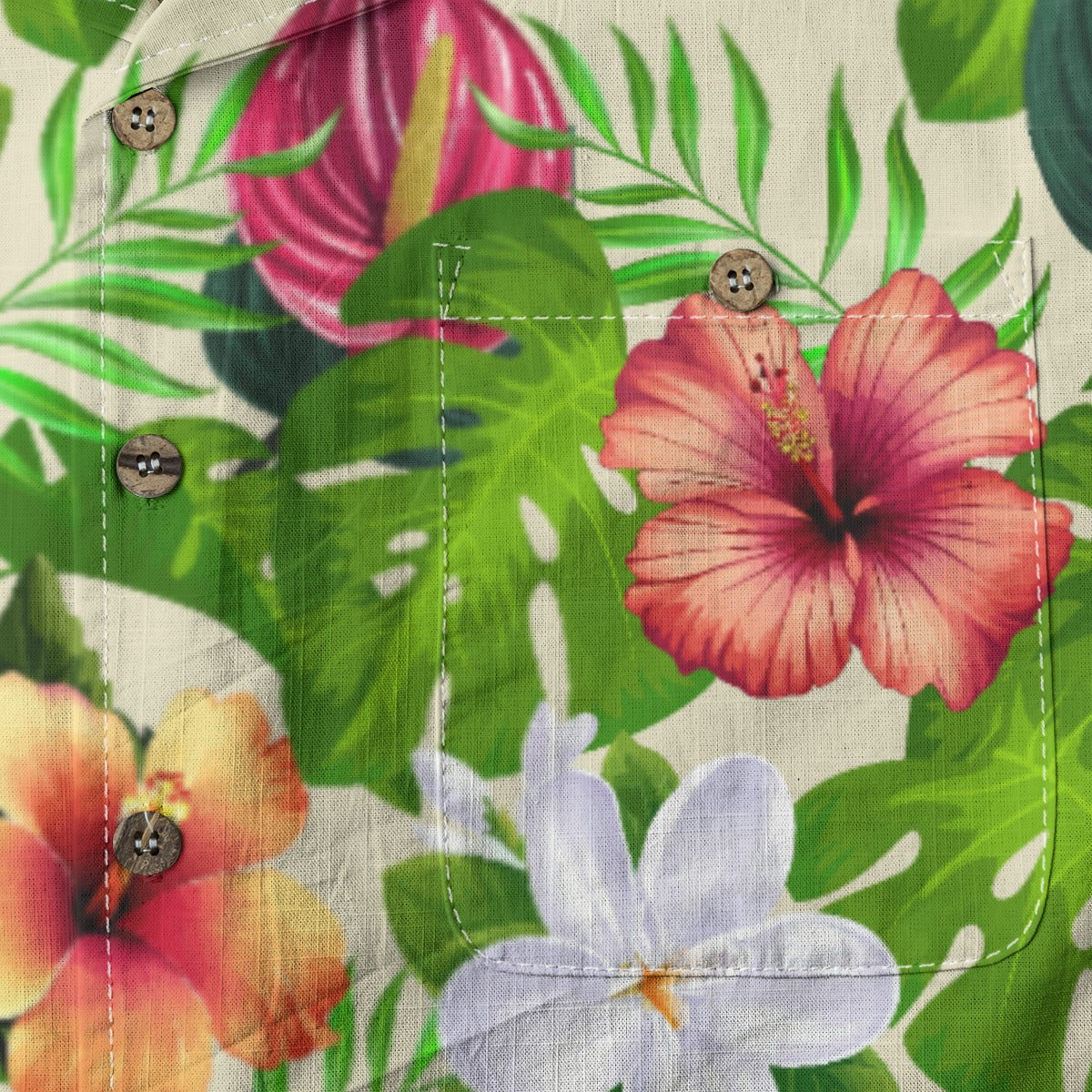 "Jungle Odyssey Hues: Beach Vibes" Hawaiian Shirt - 100% Cotton