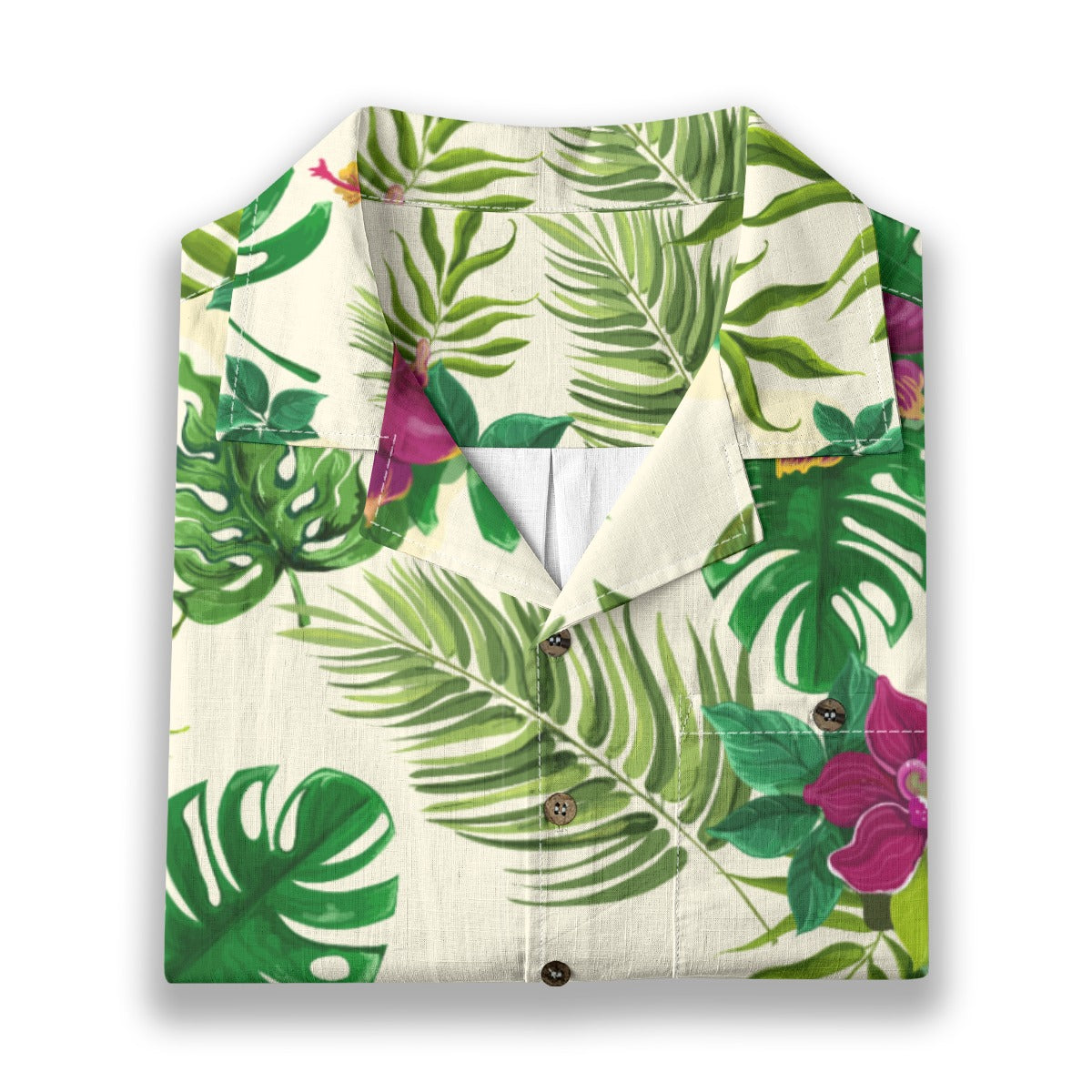 "Sunny Hibiscus Blooms"  Hawaiian Shirt - 100% Cotton