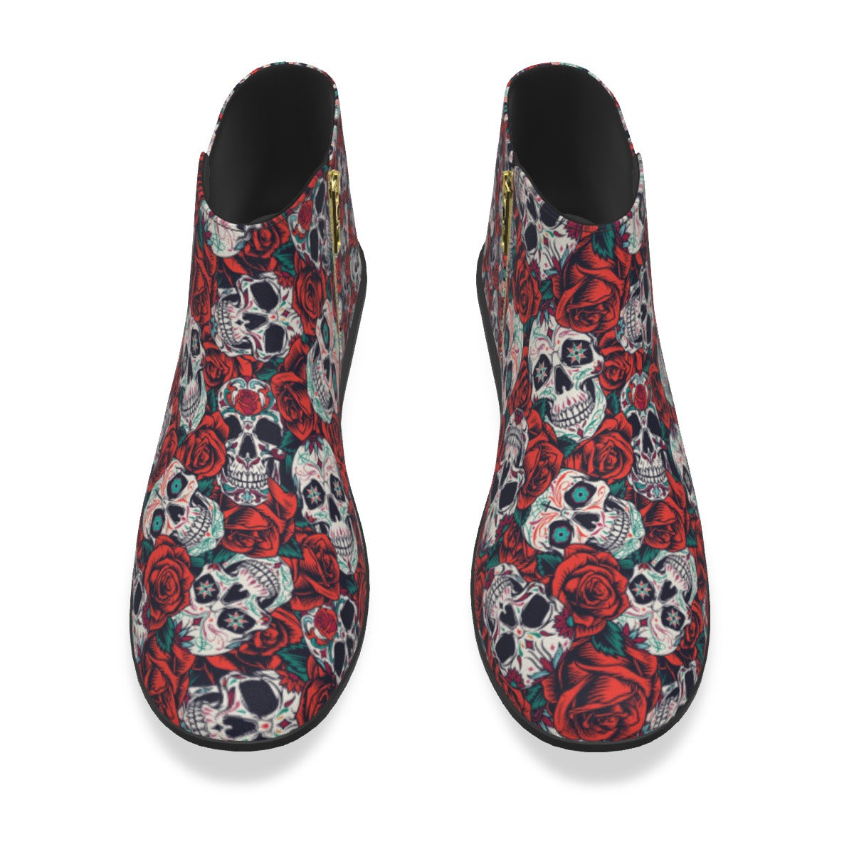 "Dia de Muertos in Roses" Women's Fashion Boots