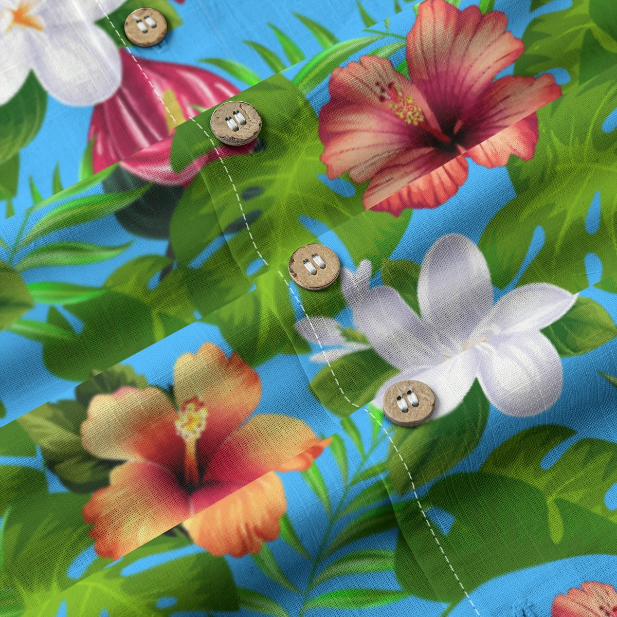 "Jungle Odyssey Hues: Rainforest Expedition" Hawaiian Shirt - 100% Cotton