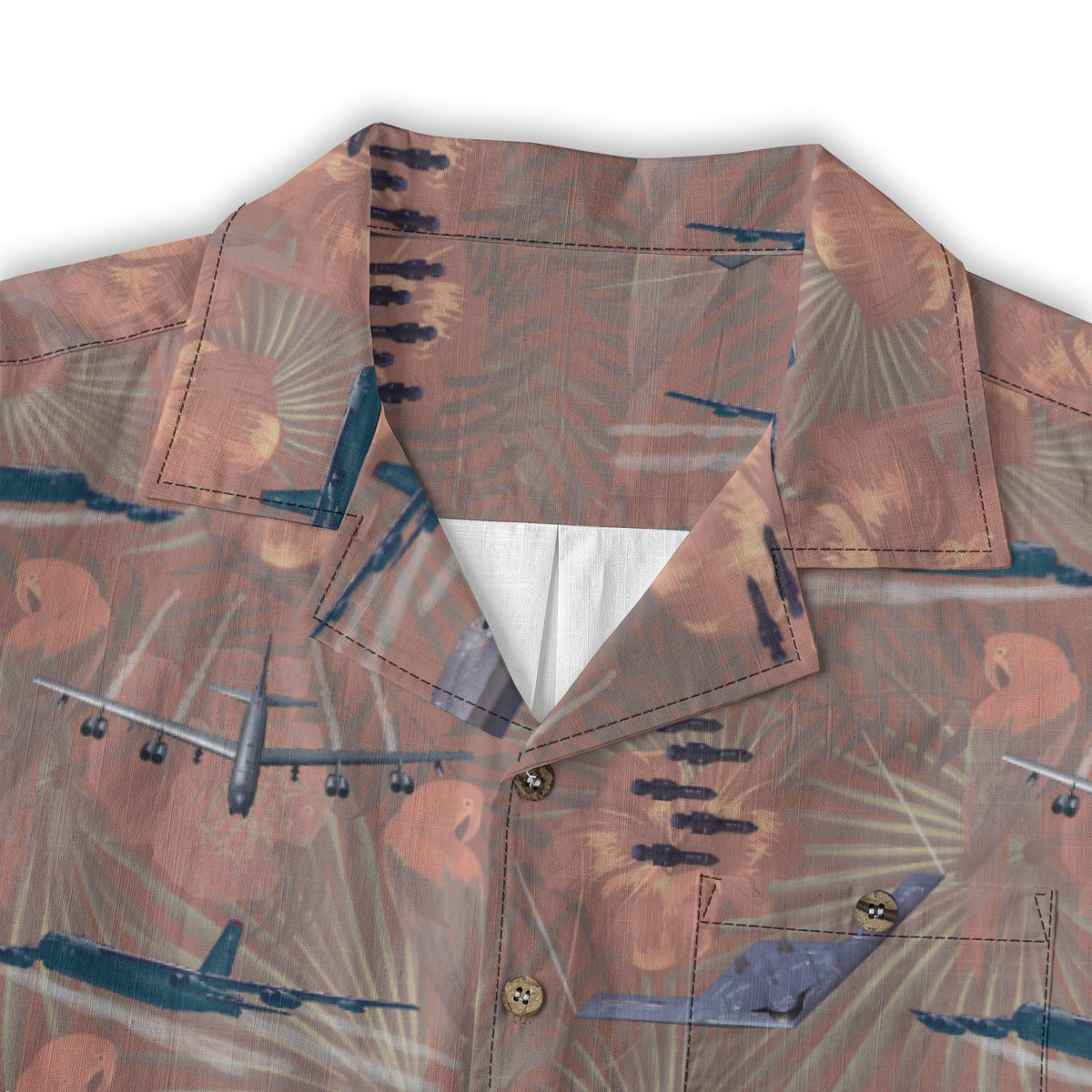 "USAF Bombers" Tribute Hawaiian Shirt, Beige 100% Cotton!
