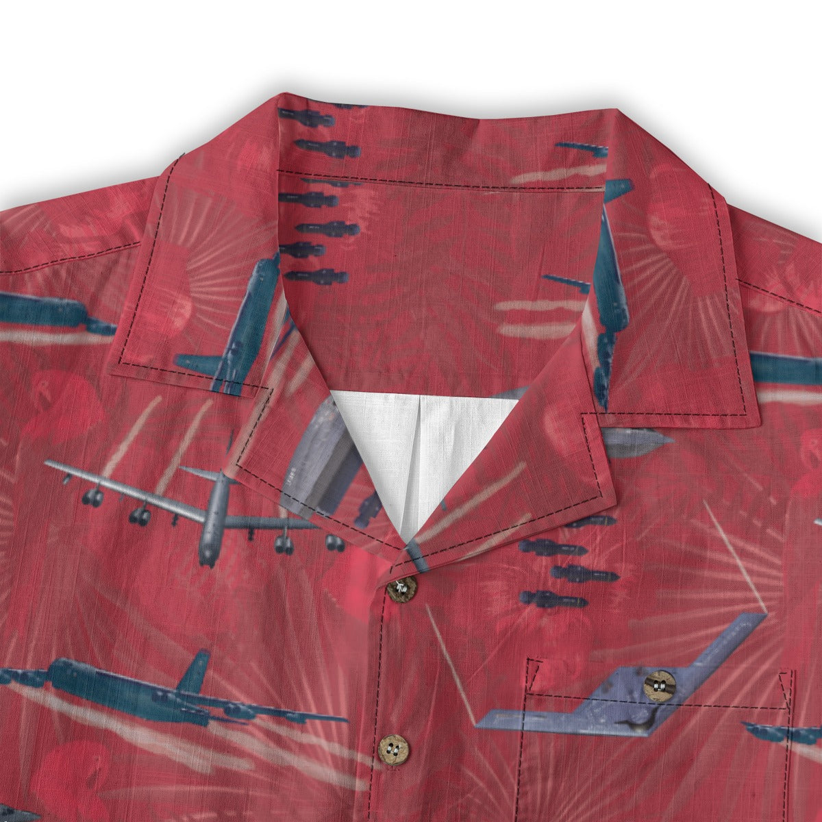 "USAF Bombers" Tribute Hawaiian Shirt, Red 100% Cotton!