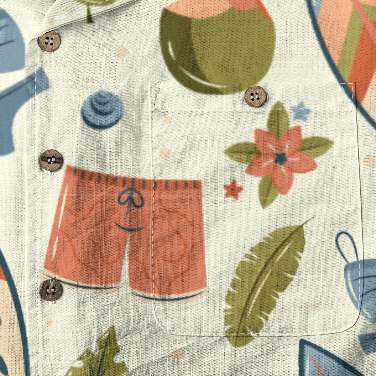"Golden Sands Getaway" Hawaiian Shirt - 100% Cotton