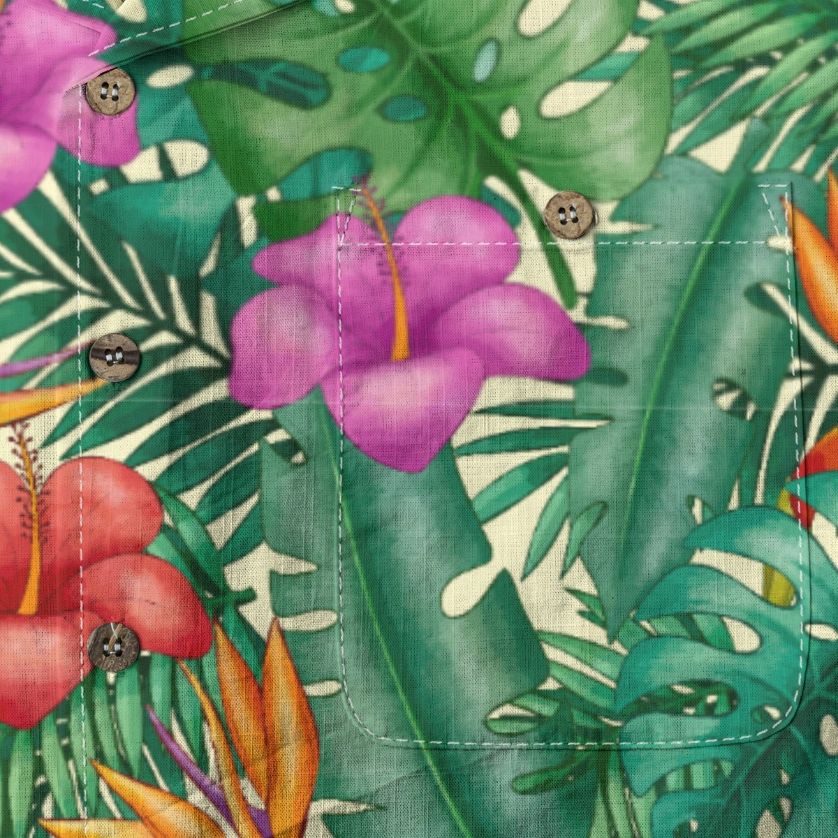 "Bird of Paradise Delight" Hawaiian Shirt - 100% Cotton