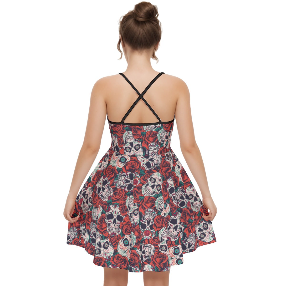 "Dia de Muertos in Roses" Women‘s Cross Cami Dress