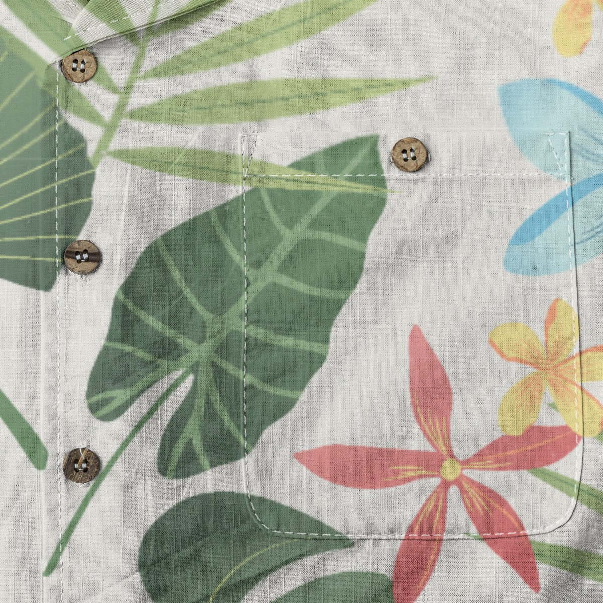 "Caribbean Leaf Carnival" Hawaiian Shirt - 100% Cotton