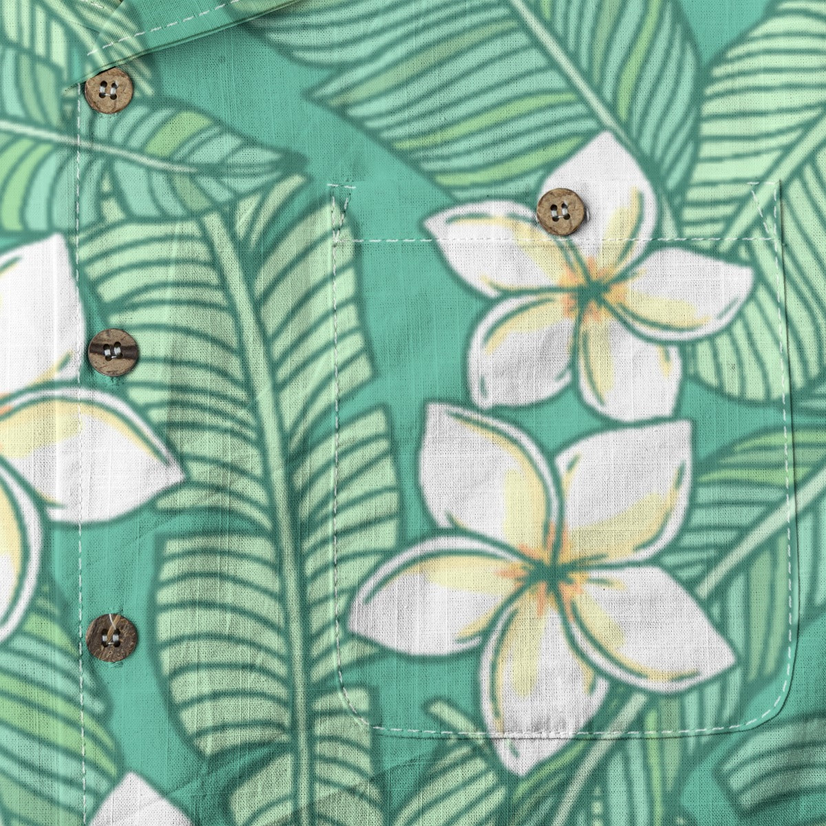 "Jasmine Palm Paradise" Hawaiian Shirt - 100% Cotton