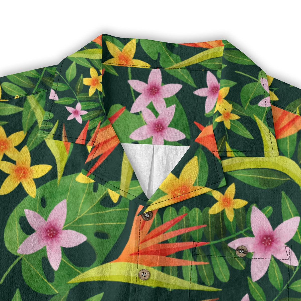 "Paradise Plumes" Hawaiian Shirt - 100% Cotton