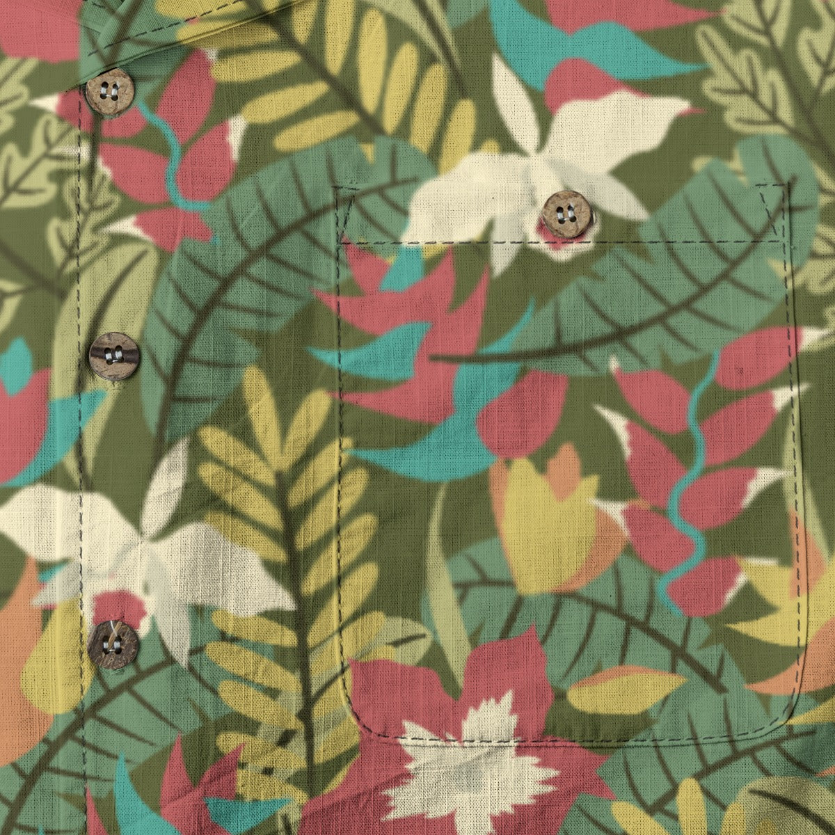 "Verde Vista" Hawaiian Shirt - 100% Cotton