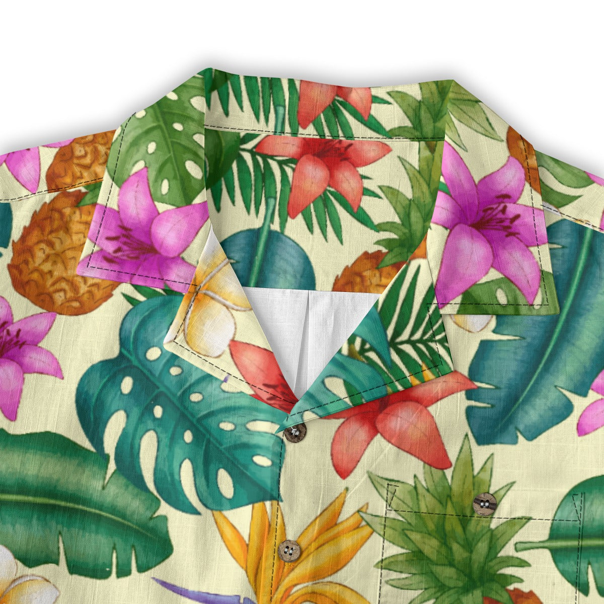 "Pineapple Infused" Hawaiian Shirt - 100% Cotton
