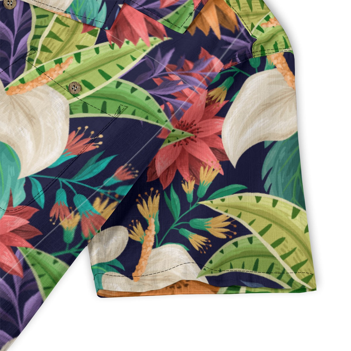 "Nocturnal Blooms" Hawaiian Shirt - 100% Cotton