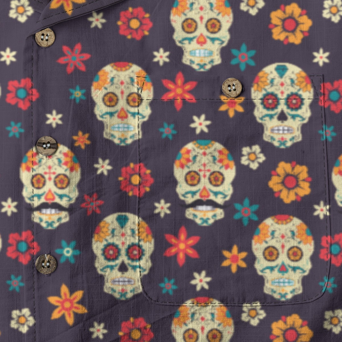 “Flores de Vida” Día de Muertos Cotton Celebration Shirt