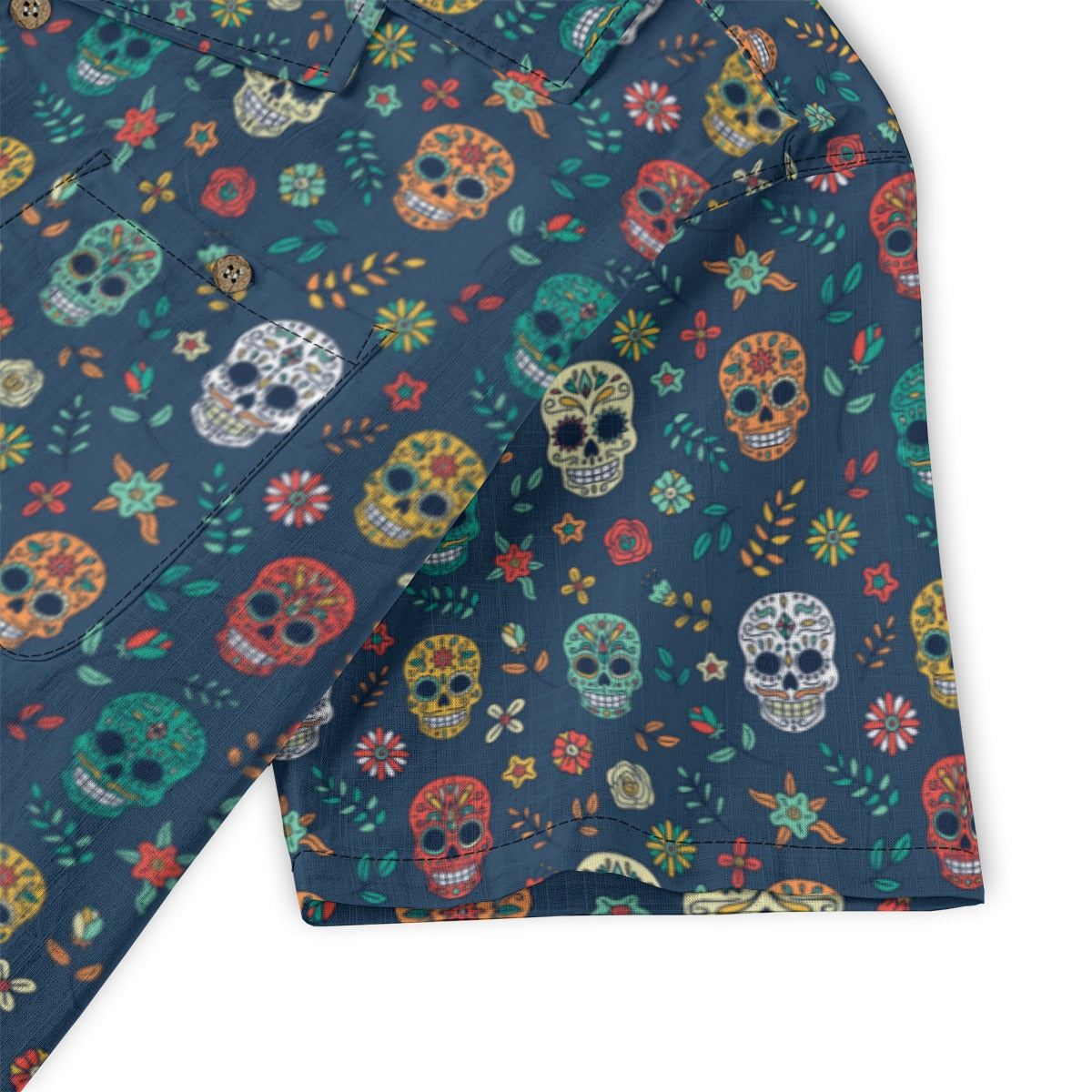 "Midnight Sugar Skulls" Cotton Celebration Shirt