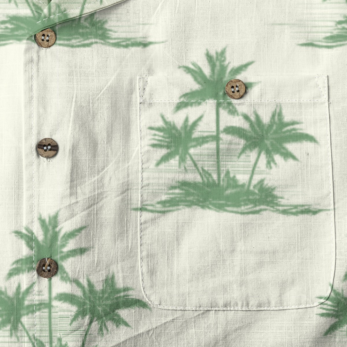 "Three Palm Island" Hawaiian Shirt - 100% Cotton