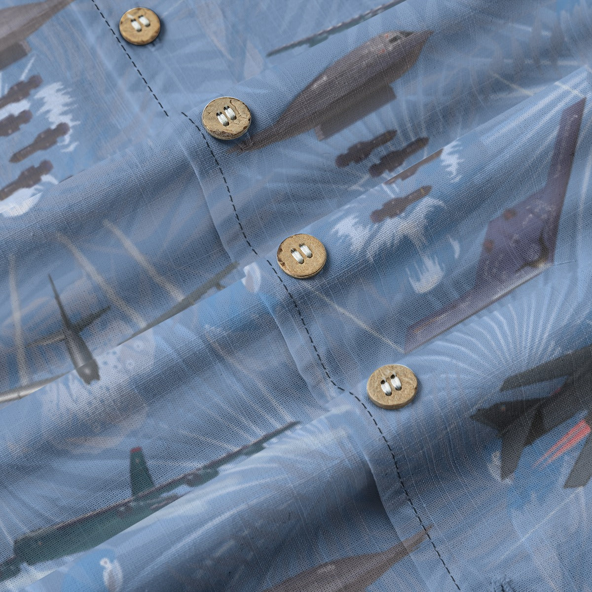 "USAF Bombers" Tribute Hawaiian Shirt, Blue 100% Cotton!