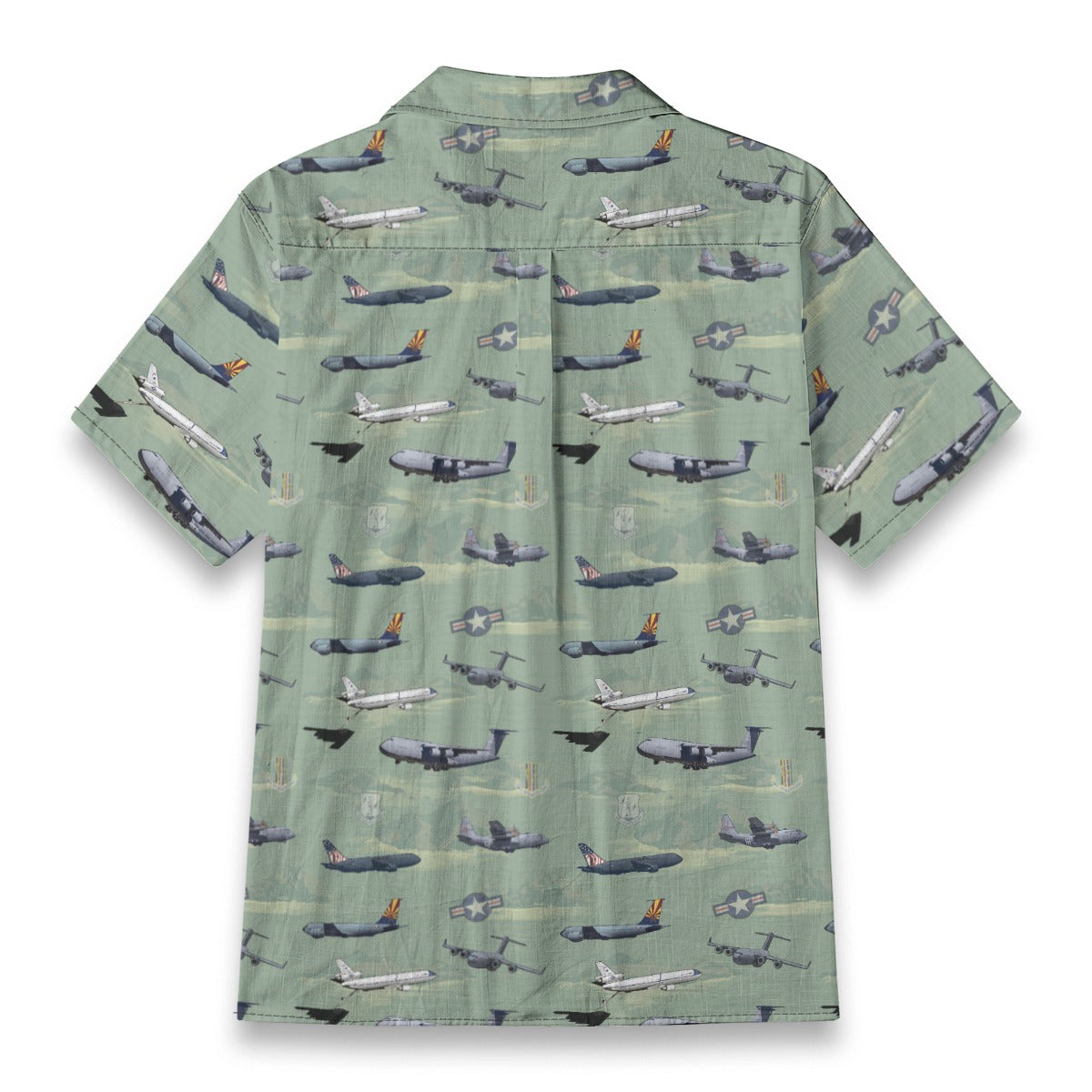 "Air Mobility Command " Tribute Hawaiian Shirt, Green 100% Cotton!
