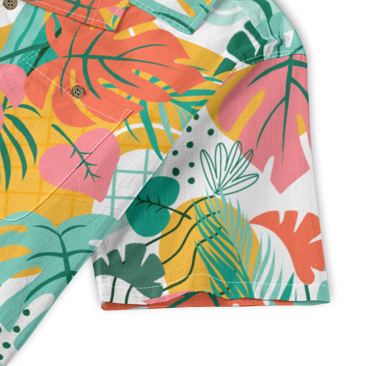 "Island Leaves Kaleidoscope" Hawaiian Shirt - 100% Cotton