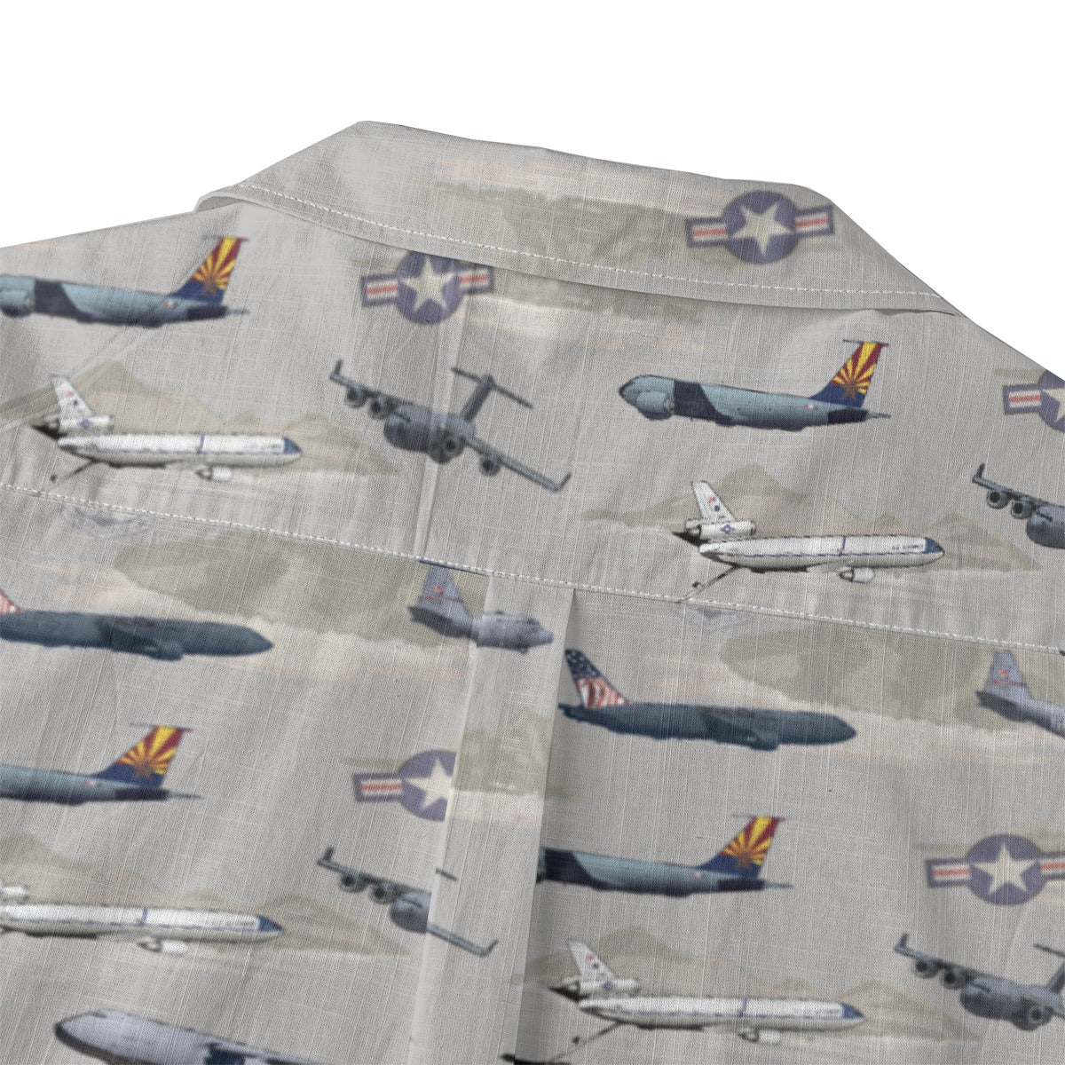 "Air Mobility Command " Tribute Hawaiian Shirt, Beige 100% Cotton!