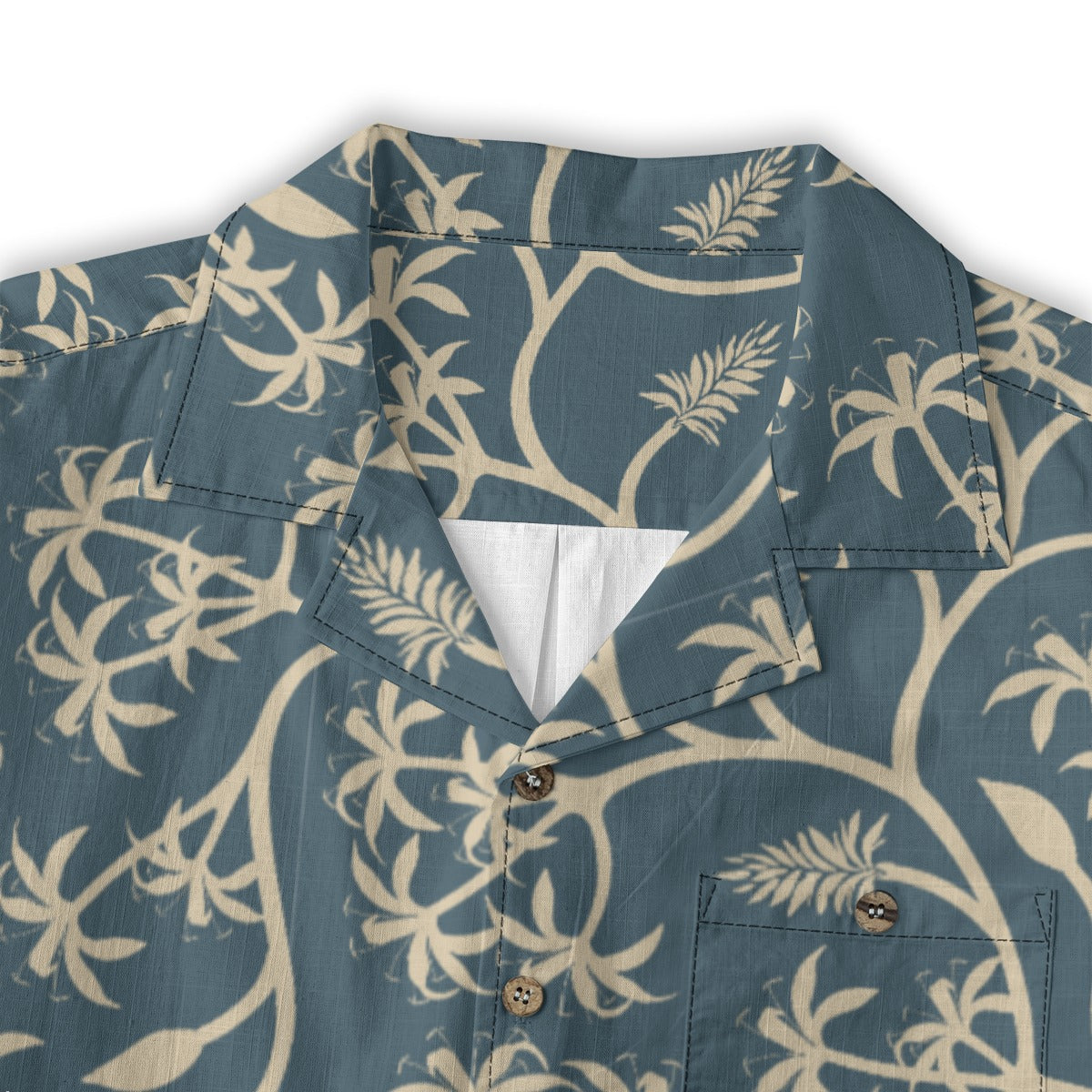 "Earthy Bluescape Oasis" Hawaiian Shirt - 100% Cotton