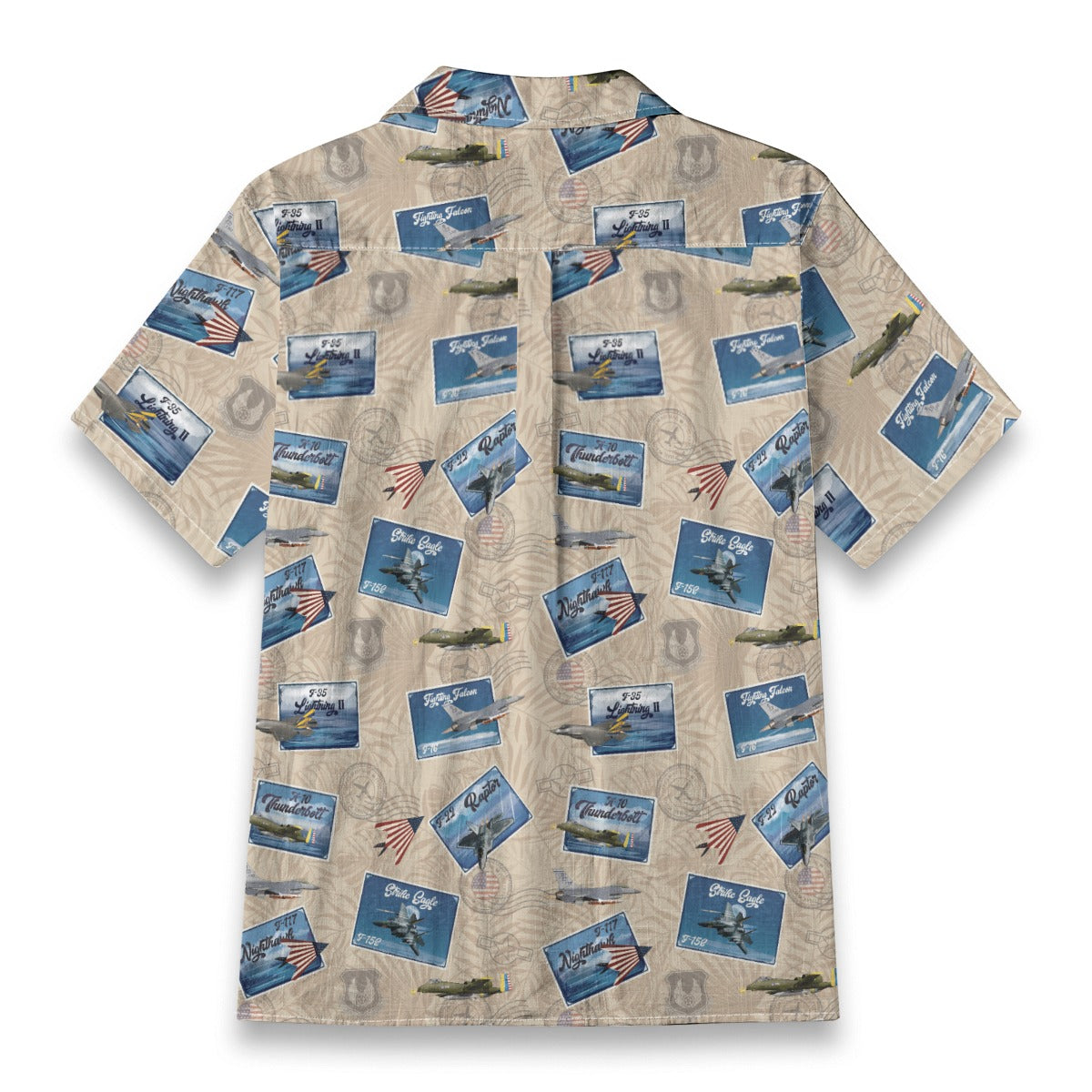 Hawaiian Shirt - Tribute to Current Fighter Jets of the USAF 100% Cotton! - Beige