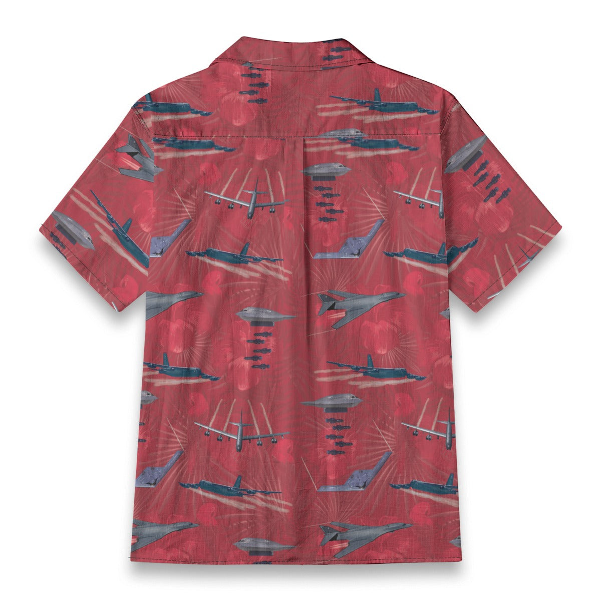 "USAF Bombers" Tribute Hawaiian Shirt, Red 100% Cotton!