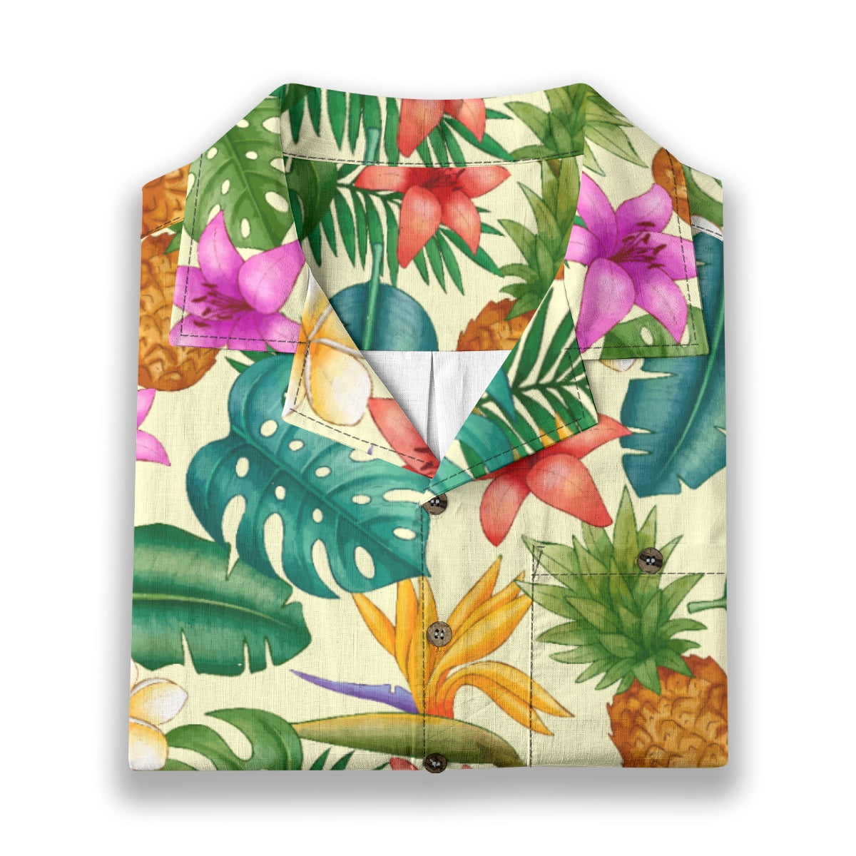 "Pineapple Infused" Hawaiian Shirt - 100% Cotton