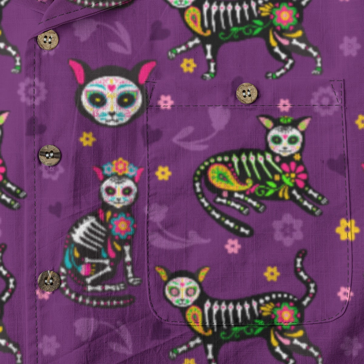 “El Gato Eterno” Día de Muertos Cotton Celebration Shirt