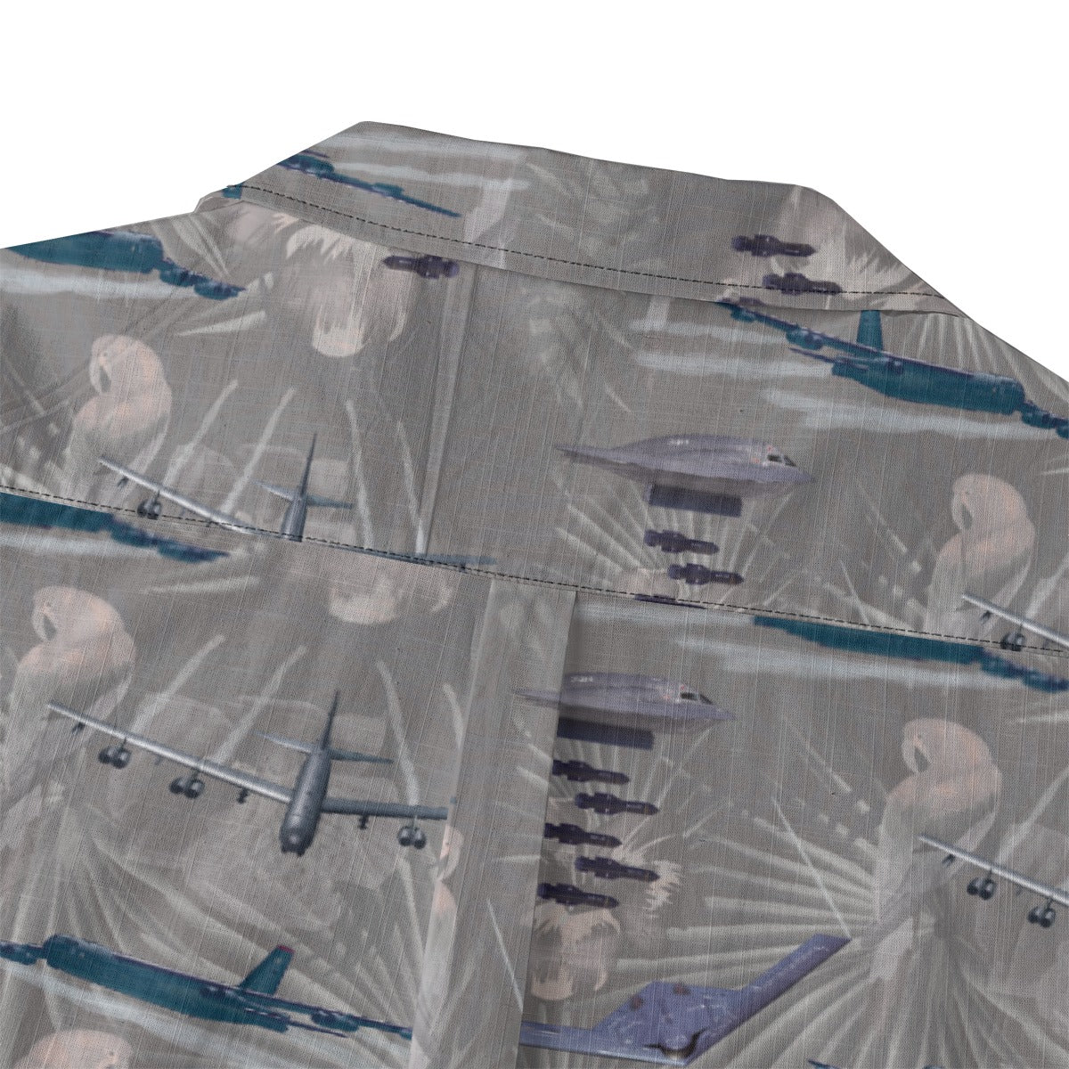 "USAF Bombers" Tribute Hawaiian Shirt, Gray 100% Cotton!