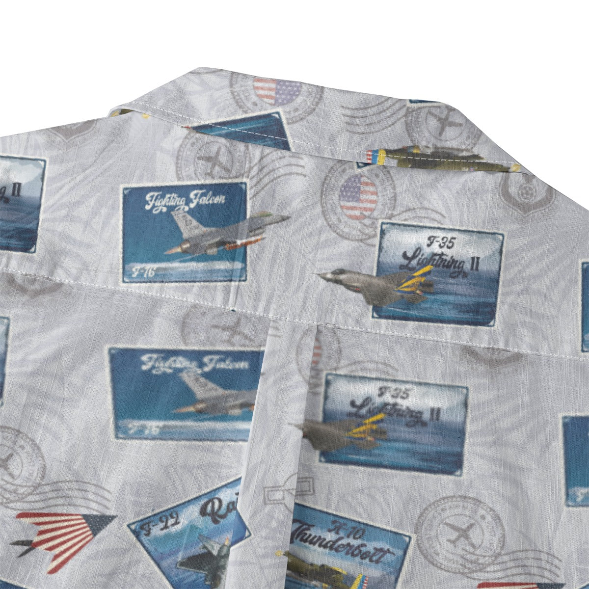 Hawaiian Shirt - Tribute to Current Fighter Jets of the USAF 100% Cotton! - White