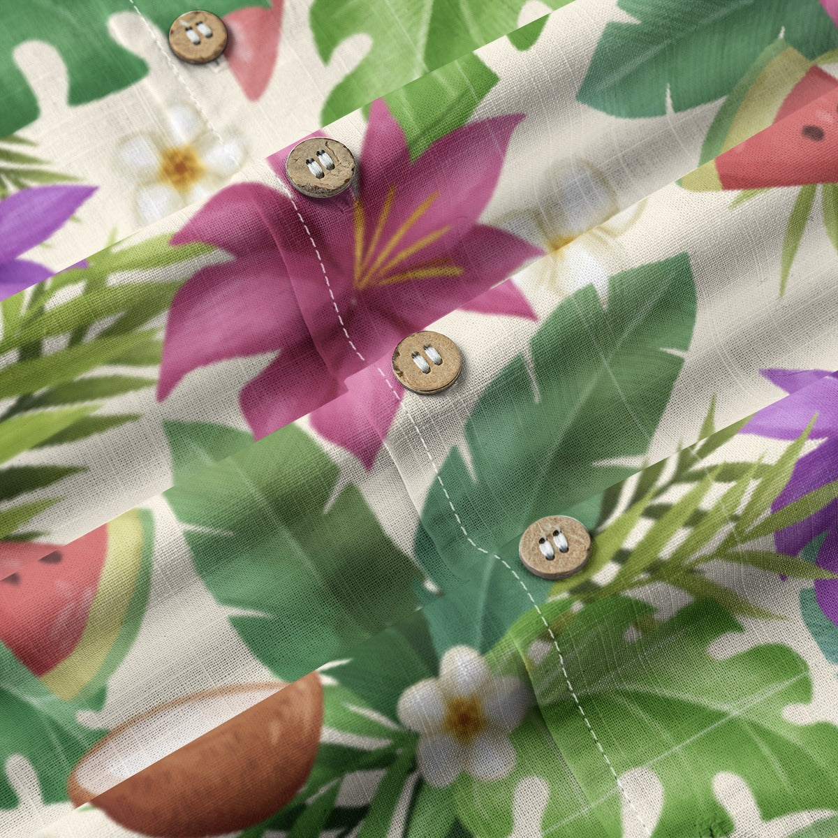 "Exotic Fruit Blossom" Hawaiian Shirt - 100% Cotton